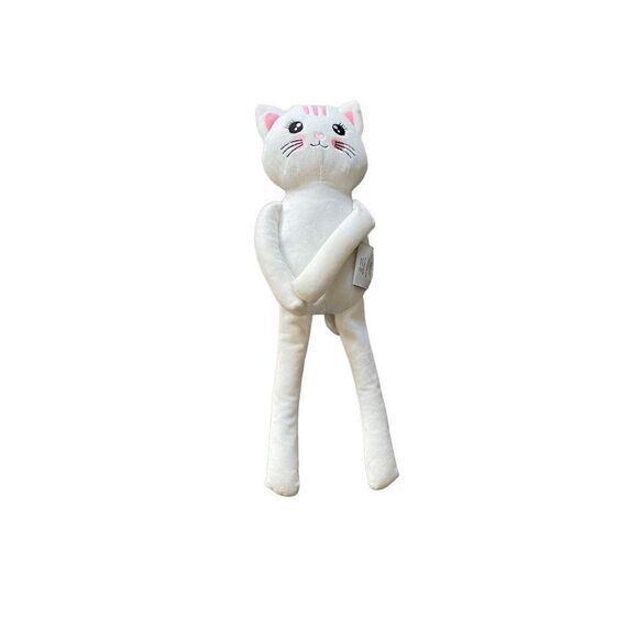 Warm and cozy, pink kitty cat plush stuffed animal hook loop soft eyes 18 inches - Picture 1 of 5
